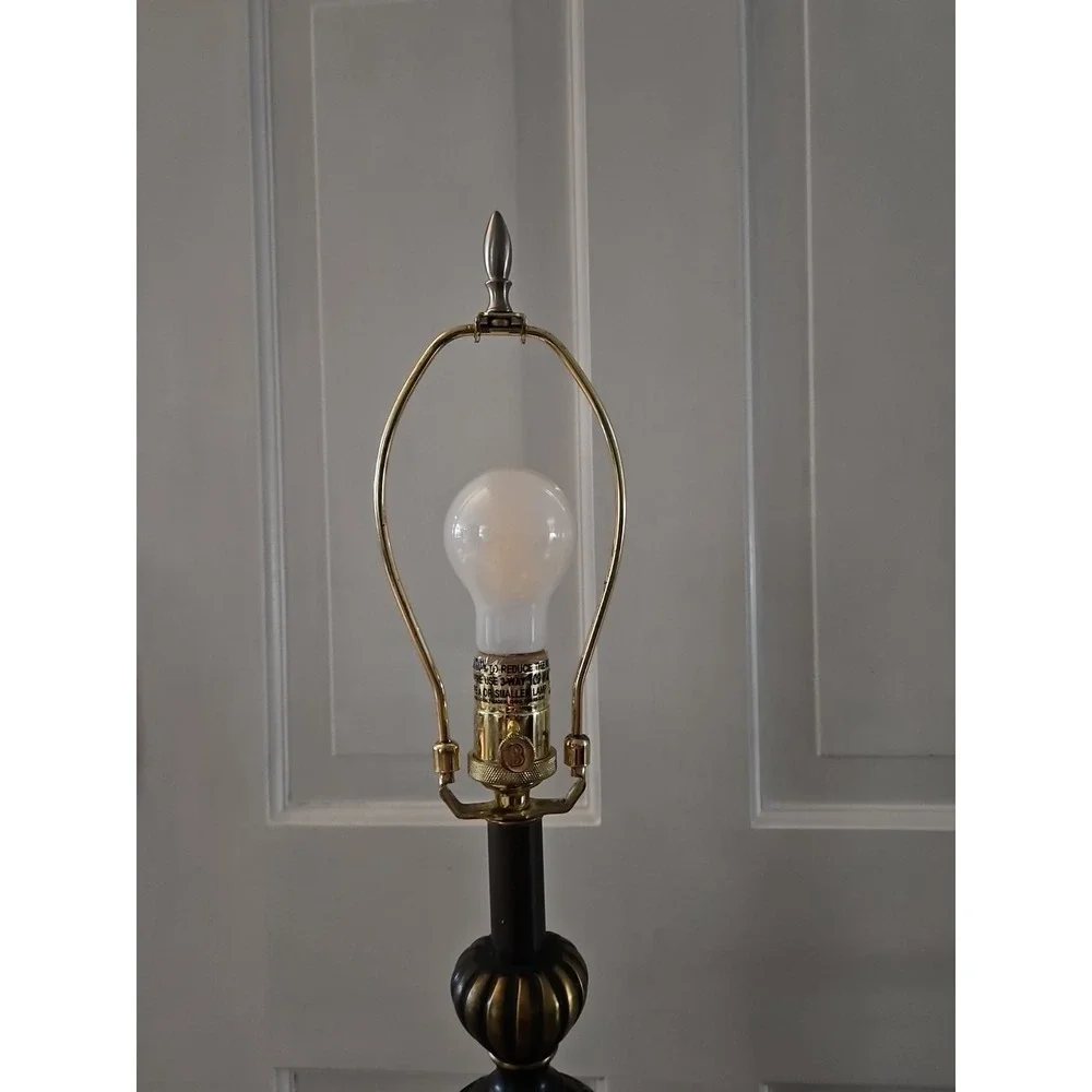 Vintage‎ 1980's Bombay Lamp With Black And Brass Finish